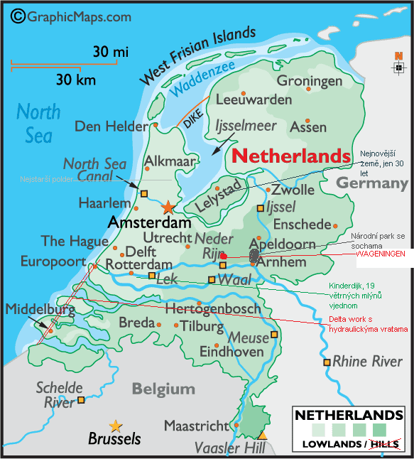 mapa holandska